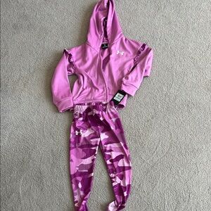 Under Armour Pink Hoodie and Camo Leggings